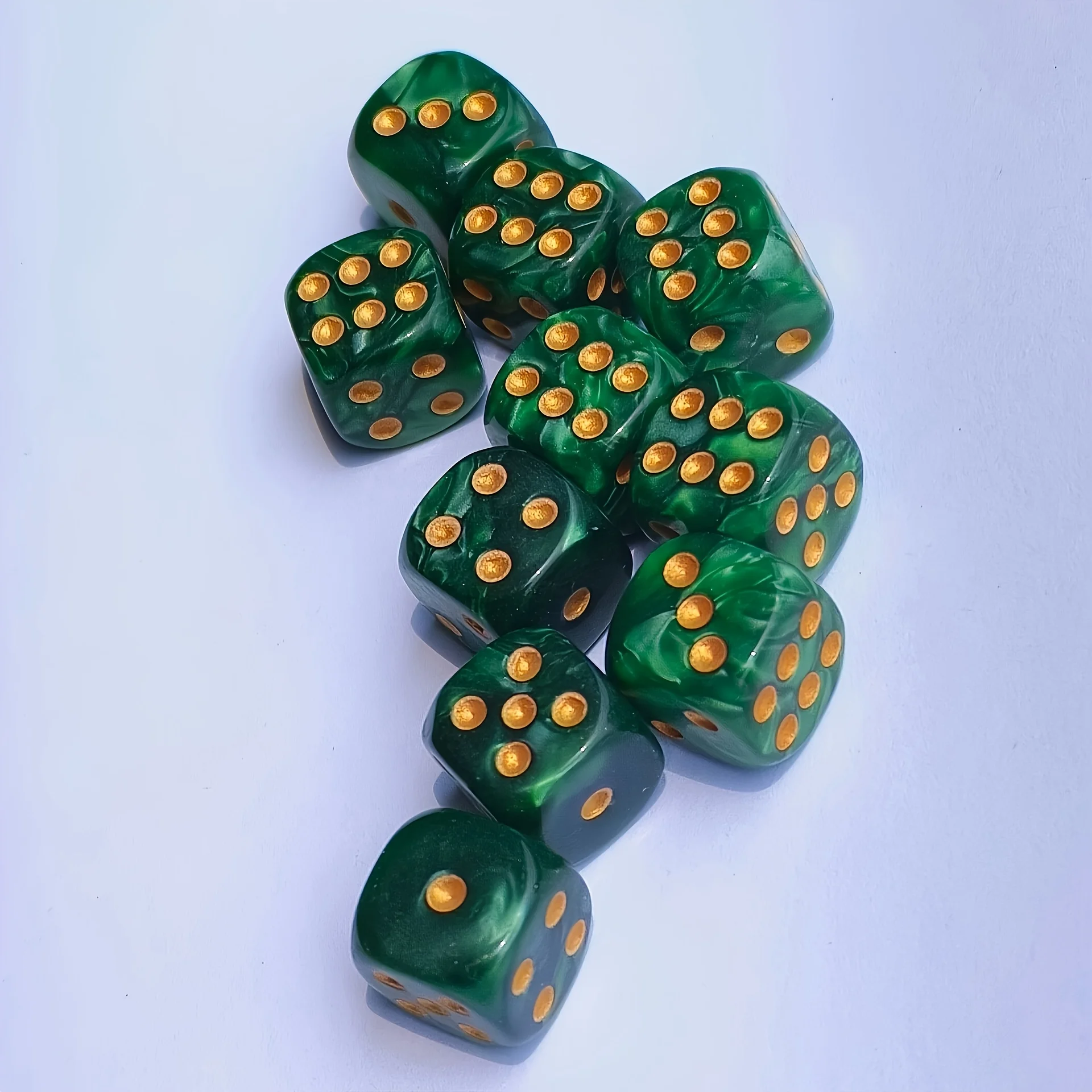Board Game Live - 10Pcs 12mm Pearl Swirl D6 Dice,
